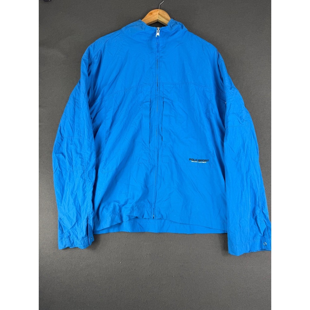Polo Sport Ralph Lauren Mens Blue Windbreaker Jacket Performance XL Full Zip